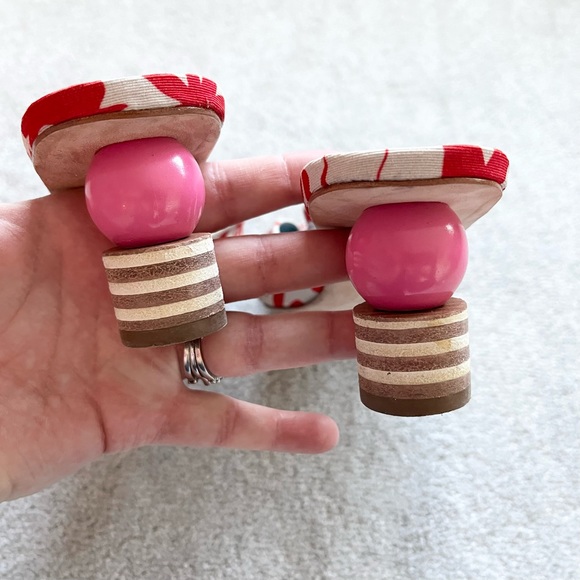 Frances Valentine Red and White Patterned Heels - Picture 3 of 11